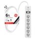 thumbnail image 1 of Cable de extensión Surge Protector GE de 6 salidas, 800 julios y 6 pies, 1 of 6