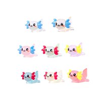 Ioensy - 8X Figuras En Miniatura De Axolotl, Decoración De Maceta Artesanal Luminosa Bonita De Resina