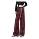 thumbnail image 1 of X2 Pantalón Cuadros Pierna Ancha Mujer Casuales Forro Peludo, 1 of 10