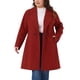 thumbnail image 1 of Abrigos de invierno para mujer de talla grande Agnes Orinda, abrigos de guisante midi con solapa, cinturón y un solo pecho con bolsillo 3X Rojo oscuro, 1 of 5