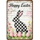 thumbnail image 1 of Letrero estaño metal conejo Pascua vintage conejo flor huevo primavera arte pared hogar granja cocina dormitorio 20x30cm, 1 of 6