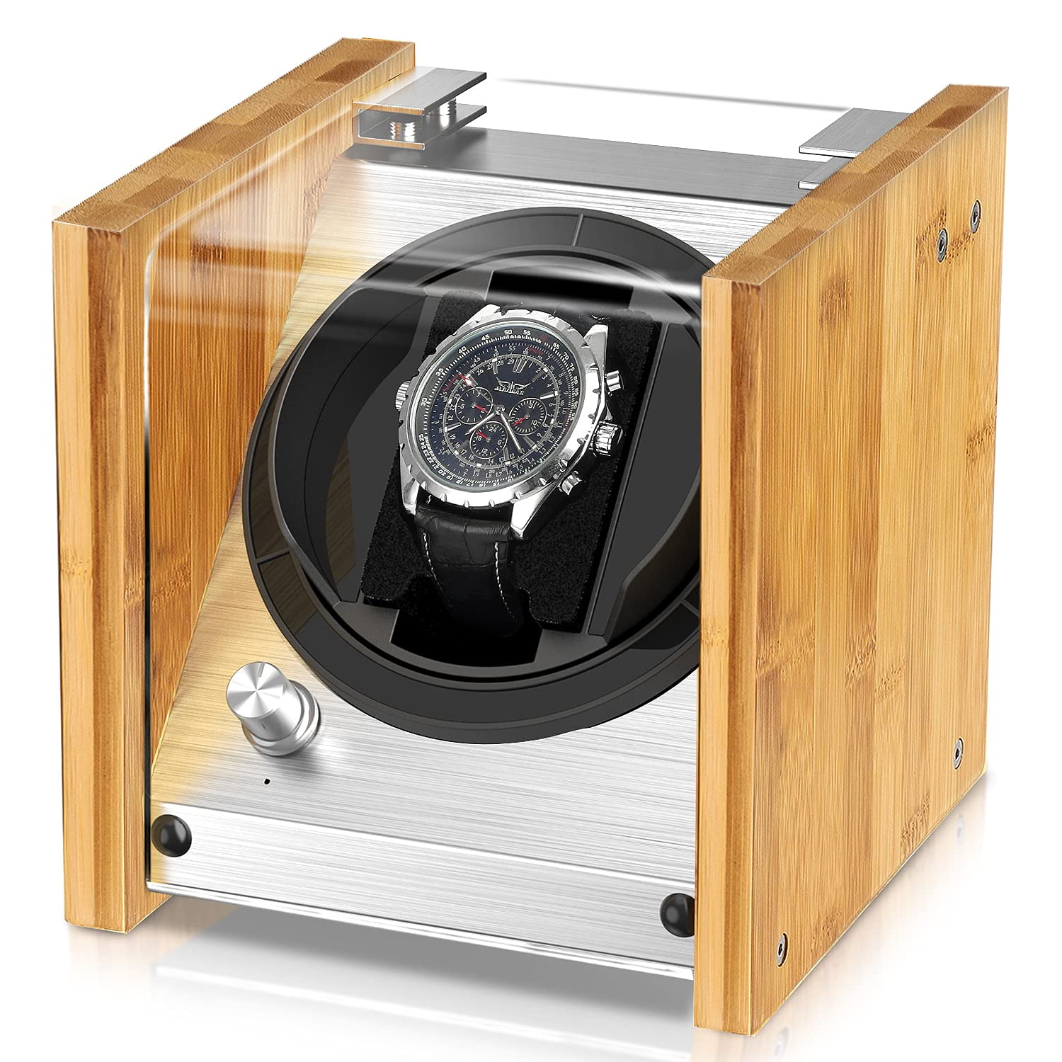 Reloj Winder Watch Winder Smith Bamboo Con Bobinador Individual