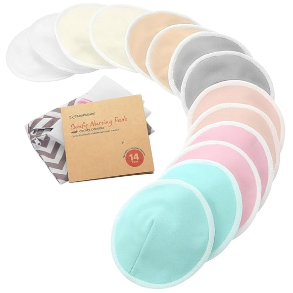 Organic Nursing Pads, 14 almohadillas de lactancia lavables