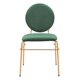 thumbnail image 4 of Silla de comedor Zuo Odessa de tela de terciopelo verde y dorado, 4 of 9