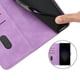 thumbnail image 5 of Funda tipo cartera para iPhone 16E con tarjetero, bolsillo para billetes, soporte, cierre magnético y correa para la muñeca, funda tipo folio con textura geométrica morado, 5 of 5