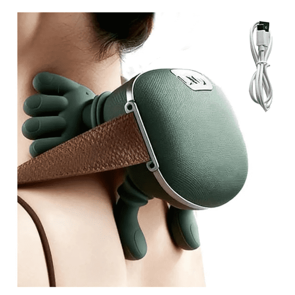 Masajeador De Cuello Y Hombros Pro Alivio Cervical Profundo Verde Musgo