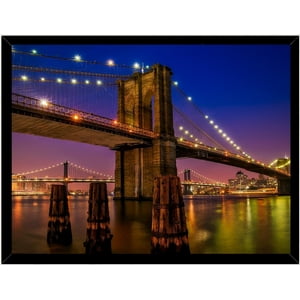 Genérico - Cuadro Decorativo Puente De Nueva York 2 Medidas 30X40 Cm