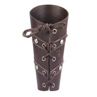 Ioensy - Brazalete Ancho Brazalete Medieval Ajustable Gótico Para Escenario Graduaciones Marrón