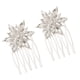 thumbnail image 3 of Peine del pelo nupcial Peinados del pelo de la novia de la boda con la flor de cristal de plata, 3 of 5