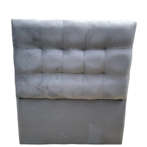 Respaldo De Cama 1 Plaza Valencia Felpa Gris