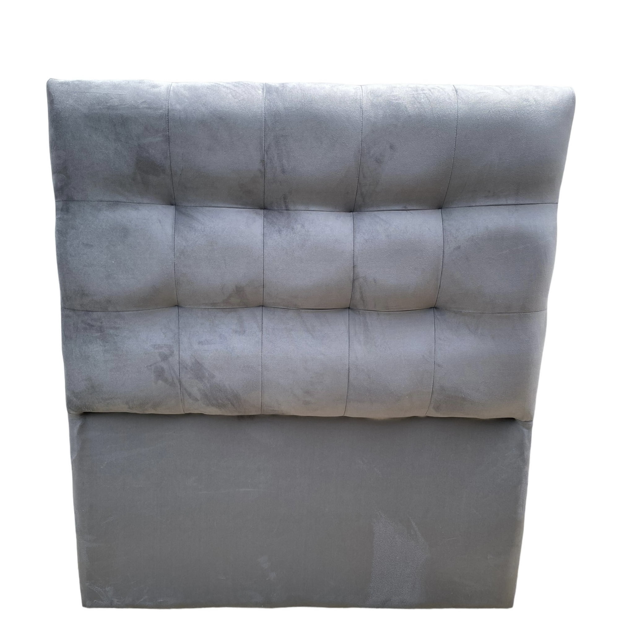 Respaldo De Cama 1.5 Plazas Valencia Felpa Gris