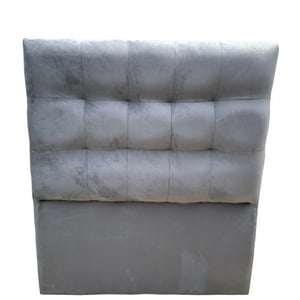 Muebles Barcelona - Respaldo De Cama 1.5 Plazas Valencia Felpa Gris