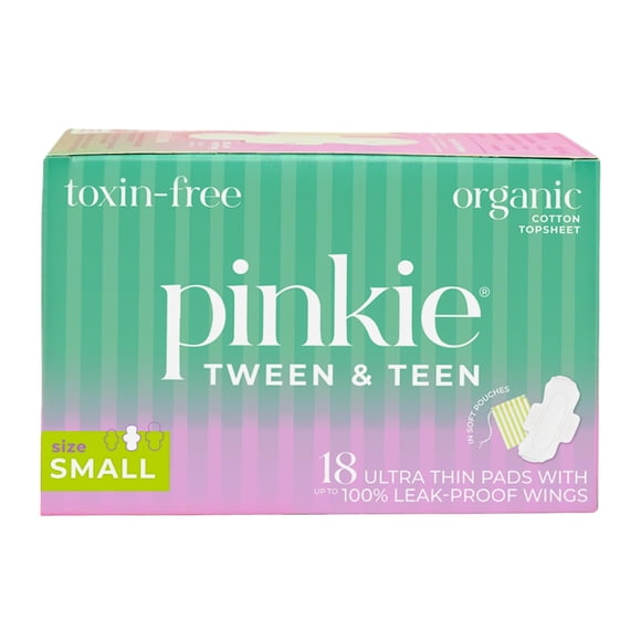 Almohadillas Period Starter Pinkie de algodón orgánico para adolescentes y adolescentes, 18 quilates