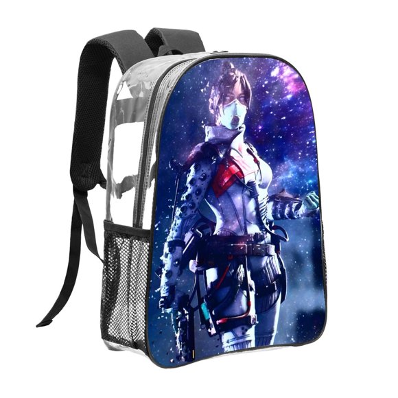 Apex LegendsMochila transparente temática, resistente y duradera, bolsa see-through para trabajo, deporte, universidad y viaje, 31 × 43 cm