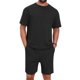 thumbnail image 1 of INSPIRE CHIC Conjunto de 2 Piezas para Hombre: Camiseta de Cuello Redondo con Textura Casual y Pantalones Cortos 4XL Negro, 1 of 6