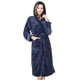 thumbnail image 1 of Bata De Baño Con Capucha Para Mujer De Invierno Grueso Cálido Azul Marino Talla Xl, 1 of 2