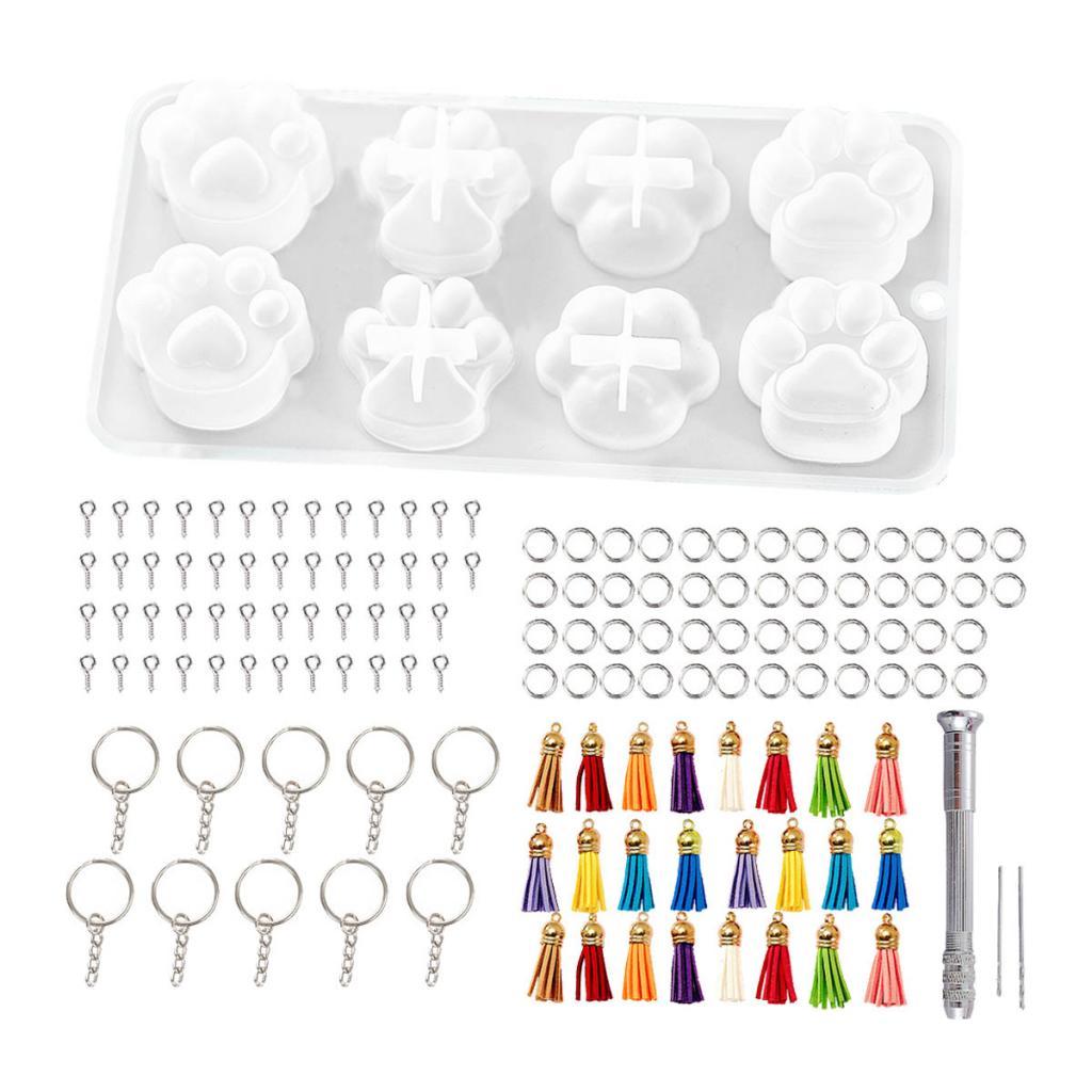 Bothyi - Llavero Con Estampado De Pata, Moldes De Silicona Para Principiantes, Decoración Del Día De La Madre Con Borla