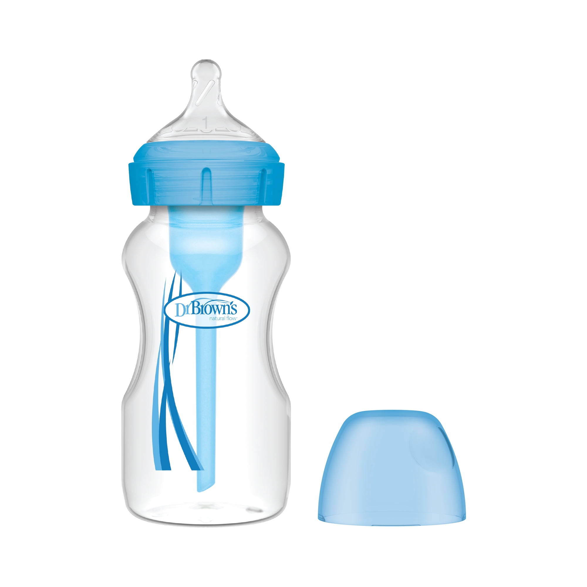 Dr. Brown's - Mamadera Anticólico Boca Ancha 270ml Azul