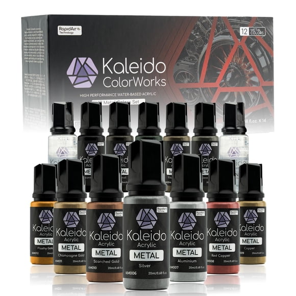 Gaahleri Kaleido Metal Set de 12 colores de pintura acrílica al agua
