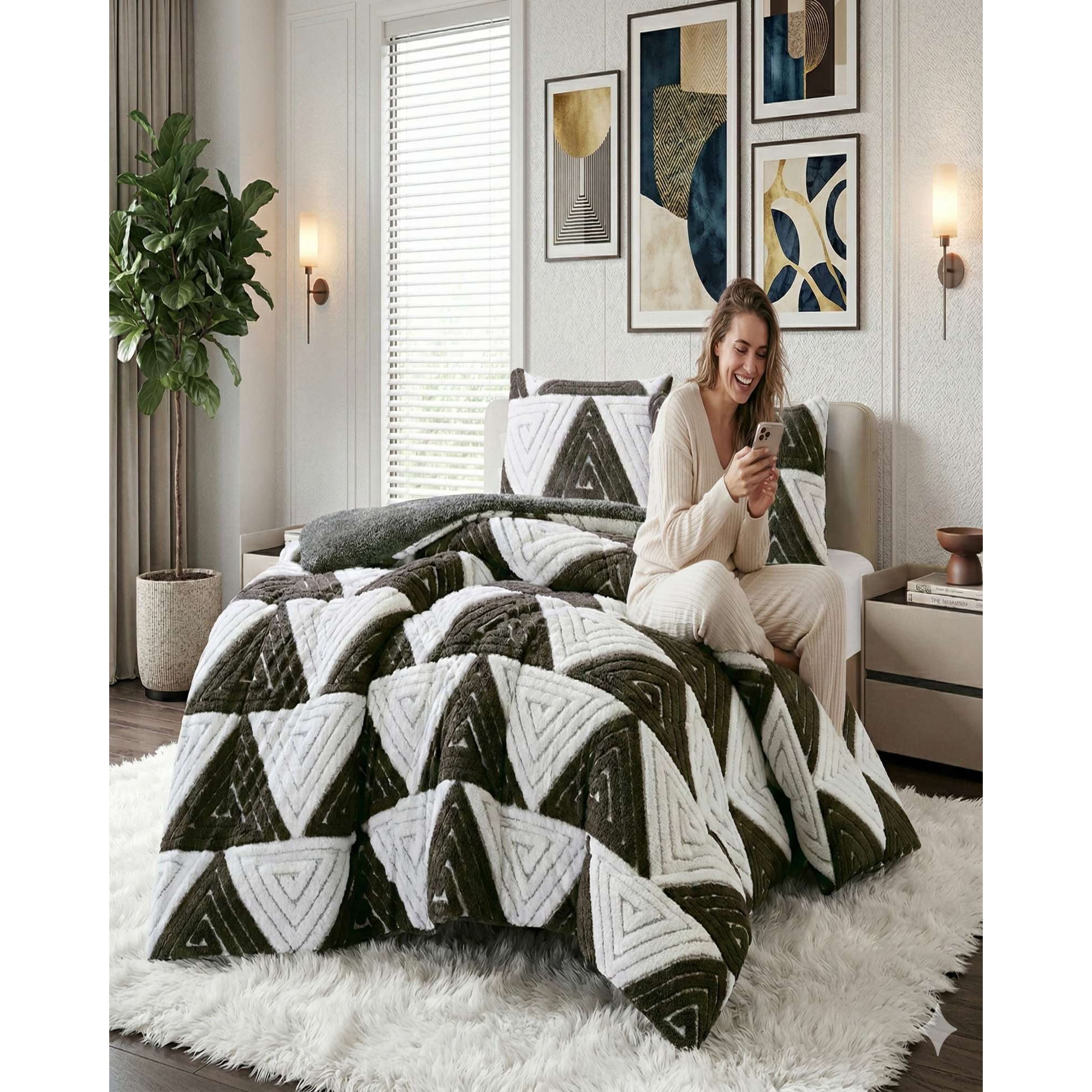 Mylhogar - Cubrecama King Invierno Jacquard Cutting Premium Chiporro Extra Suave