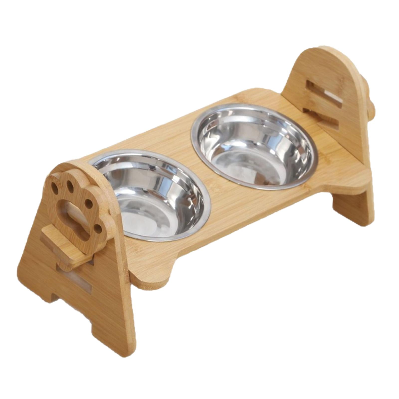 Magideal - Comedero Y Bebedero Para Mascotas, Juego De Comederos Elevados Para Perros, Platos Ajustables Para Gatitos, Comederos Elevados Para Gatos Con Soporte
