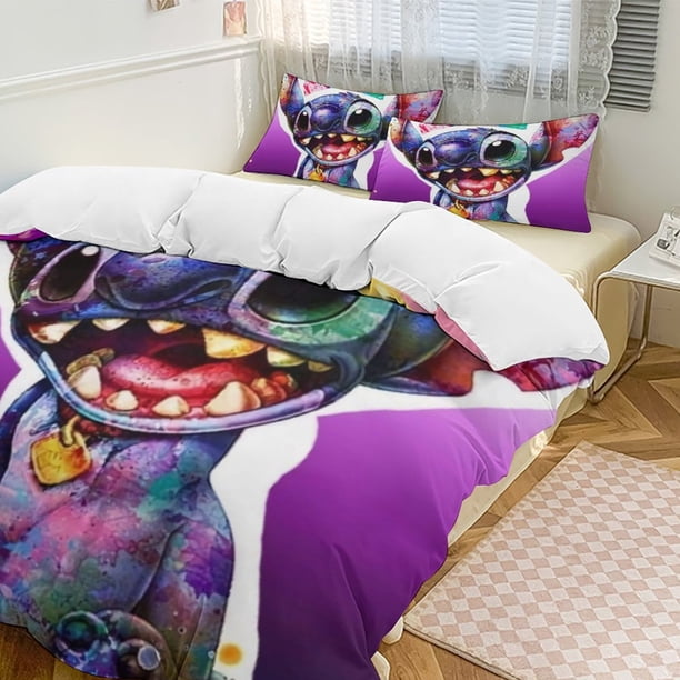 StitchCartoon Collection 3-Piece Comforter Set, Personalized Bedding Decor for Kids And Teens Bed Sheets