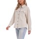 thumbnail image 4 of INSPIRE CHIC Abrigo de Mujer Imitación de Gamuza Cuello Abierto Manga Larga Camisa Casual con Botones Chaqueta Talla L Color Albaricoque, 4 of 6