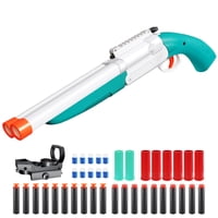 Bugrtey - Pistola De Juguete Bugrey, Verde Y Blanca, De Doble Cañón Con Mira, 20 Balas Blandas