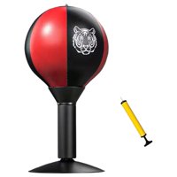 Magideal - Bolsa De Boxeo De Escritorio, Balón De Boxeo De Alta Resistencia, Entrenamiento De Gimnasio En Casa Con Base De Succión, Equipo De Golpeo Fitness Mma, Negro Rojo