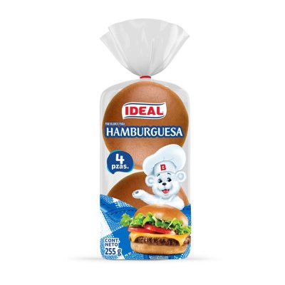 Pan De Hamburguesa Blanco 4 Un 255 G Ideal
