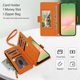 thumbnail image 4 of Para Samsung Galaxy A37 5G Funda Tipo Cartera con Bloqueo RFID, Funda de Teléfono Tipo Bolso Cruzado con 9 Ranuras para Tarjetas, Bolsillo con Cierre y Correa Desmontable, Naranja, para Galaxy A37 5G, 4 of 9