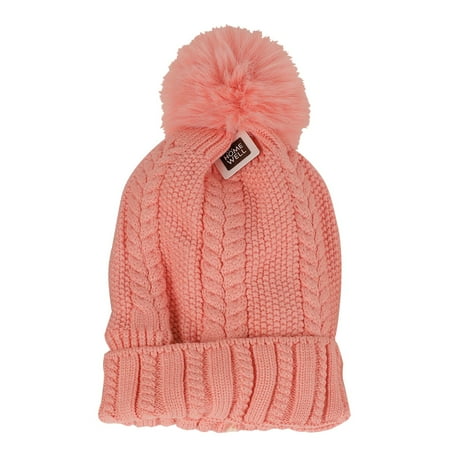 Gorro Invierno Con Pompon Rosado 28Cm