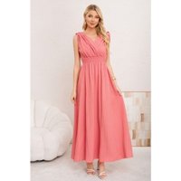 Likeshop - Maxi Vestido Largo Mujer Casual Eventos Texturizado Sin Manga 3374