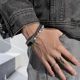 thumbnail image 5 of Pulsera Doble, Cadena Y Piedras, Cierre Ot, Regalo Hombre Negro 8 Cm 20 Cm, 5 of 7