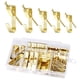 thumbnail image 1 of 130 Uds Perchas para Cuadros Perchas Artísticas Hierro Dorado Práctico 10lb 20lb 30lb 50lb 100lb Ganchos para Cuadros Kit para Colgar Cuadros para Rel, 1 of 5