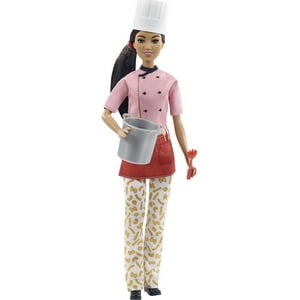 Muñeca Barbie Chef De Pasta Morena 12 In Con Colorido Chef Top Pantalones Con Estampado De Macarrones Sombrero De Chef Olla De Pasta Y Accesorios