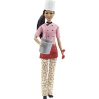 Muñeca Barbie Chef De Pasta Morena 12 In Con Colorido Chef Top Pantalones Con Estampado De Macarrones Sombrero De Chef Olla De Pasta Y Accesorios