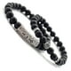 thumbnail image 2 of Pulsera HESHPAWS 8mm Black Matte Obsidian Black Onyx Stone Set, 2 of 3