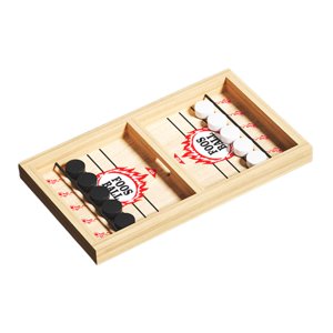 Magideal - Juego De Disco Rápido, Juego De Fútbol, Mesa Para Niños Y Adultos, Juego De Hockey De Madera Para Niños, Coordinación Mano-Ojo, Fiestas De Cumpleaños S Rojo Con 10 Ajedrez