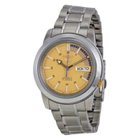 Seiko - Reloj 5 Automático Esfera Dorada Acero Inoxidable Para Hombre Snkk29