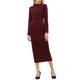 thumbnail image 1 of INSPIRE CHIC Vestido Elegante de Mujer con Cuello de Solapa en V, Manga Larga, Tendencia 2025, Vestidos de Trabajo a la Rodilla, Talla M, Rojo Oscuro, 1 of 5