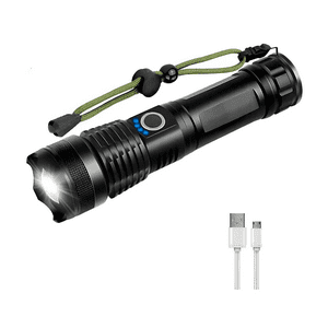 Genérico - Linterna Led Alta Potencia Metalica Recargable 4000Lm Blanco Negro