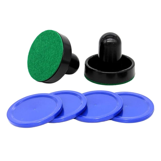Deslizadores y discos de hockey de aire, paletas de hockey de aire, deslizadores, fieltro, mangos de portería pequeños, deslizadores de mesa de juego Putter negro