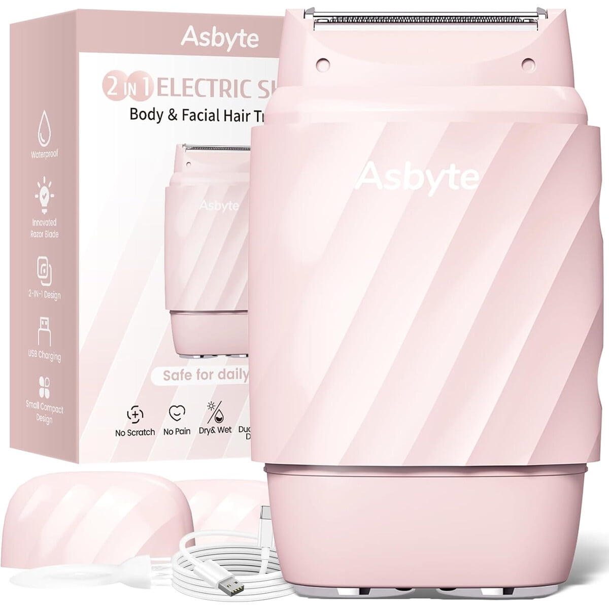 Depiladora Elactrica Asbyte 4en1 Recortadora Bikini Facial Resistente Agua