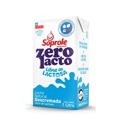 Leche Sin Lactosa Descremada Zerolacto 1 L Soprole