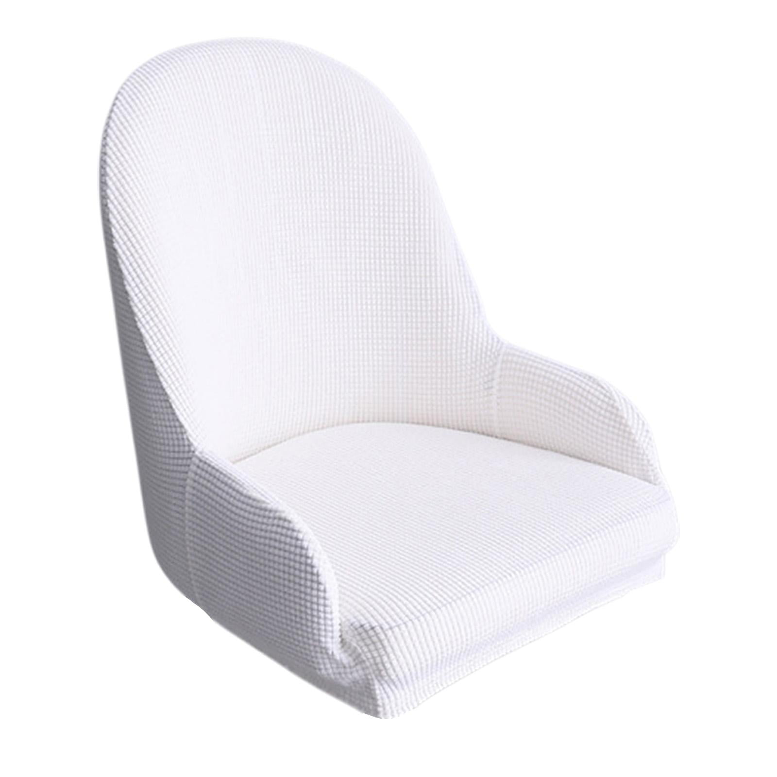 Magideal - Cubierta De Silla De La Silla De Ala Elástica Cubierta De La Silla De Computadora Lavable Silla De Comedor Portátil Sillón Para La Cena Del Dormitorio Beige Blanco