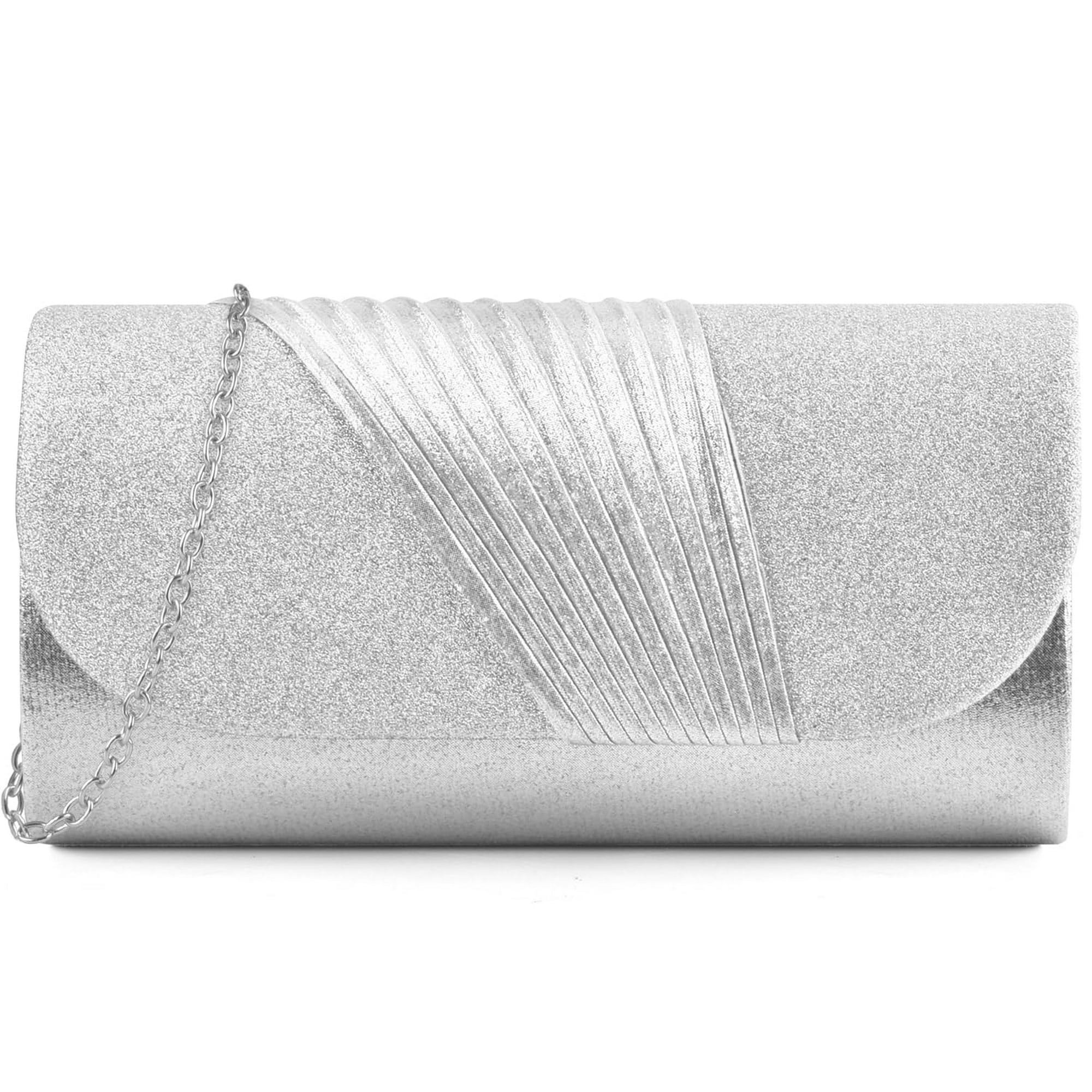 Tindtop - Monederos De Mano Para Mujer Boda Formal Plateados