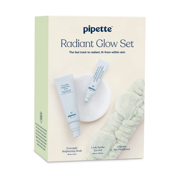 Set de cuidado de la piel Pipette Radiant Glow con máscara y gel para ojos, 3 piezas