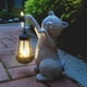 thumbnail image 1 of Estatua solar de gato para jardín Qobumy de resina 17x13x25 cm, 1 of 7