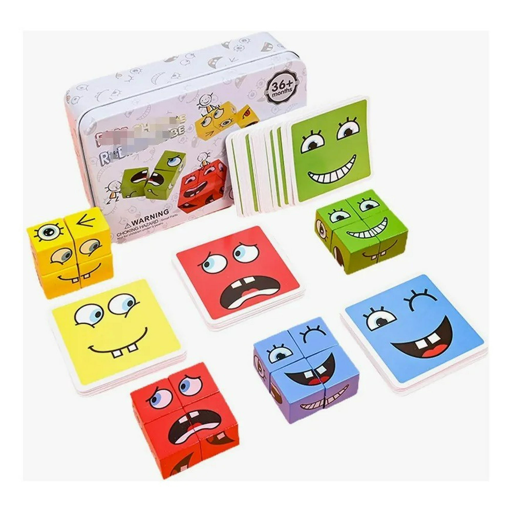 Genérica - Juego De Puzzle Didactico Bloques De Madera Expresiones